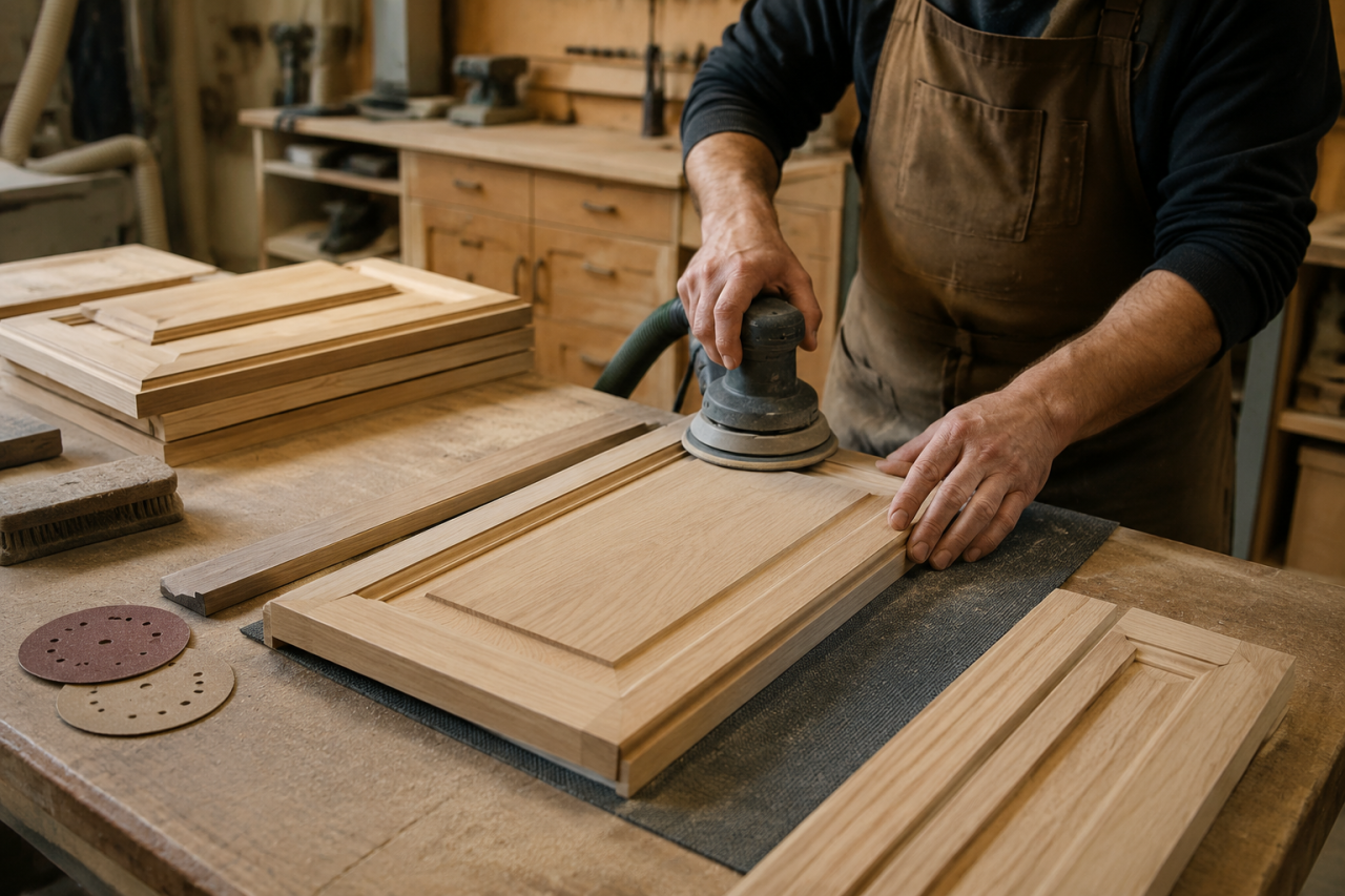 Cabinet sanding scene