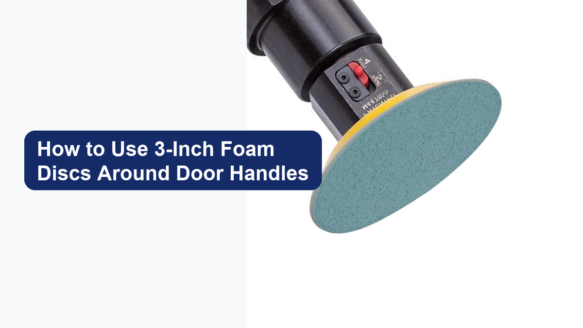 FlexPro 3-inch foam disc on a detail sander for tight automotive finishing