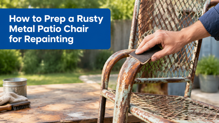 How to prep a rusty metal patio chair for repainting - 16:9 cover image