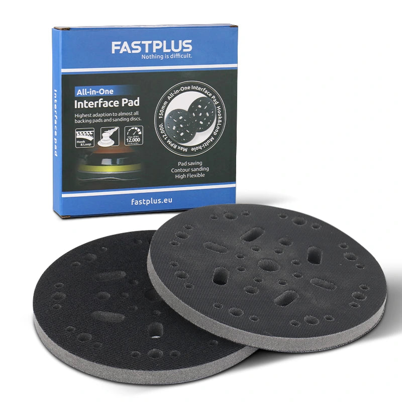 6 Inch Interface Pad, All-in-One Multi-Hole 7/16 in. Thick Hook and Loop Pad 2-Pack
