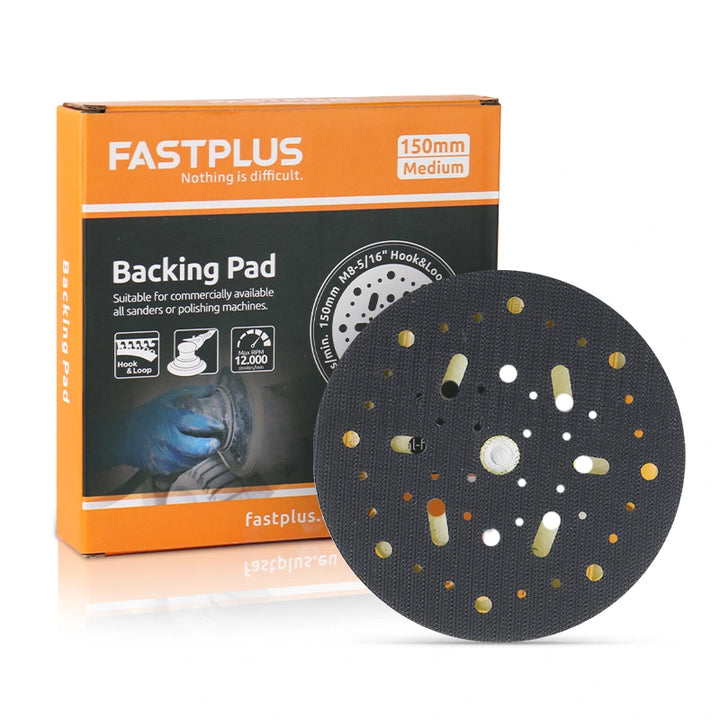 6 inch 44-hole hook and loop backing pad 5/16 thread universal backing pad – fits most sanders and sanding discs