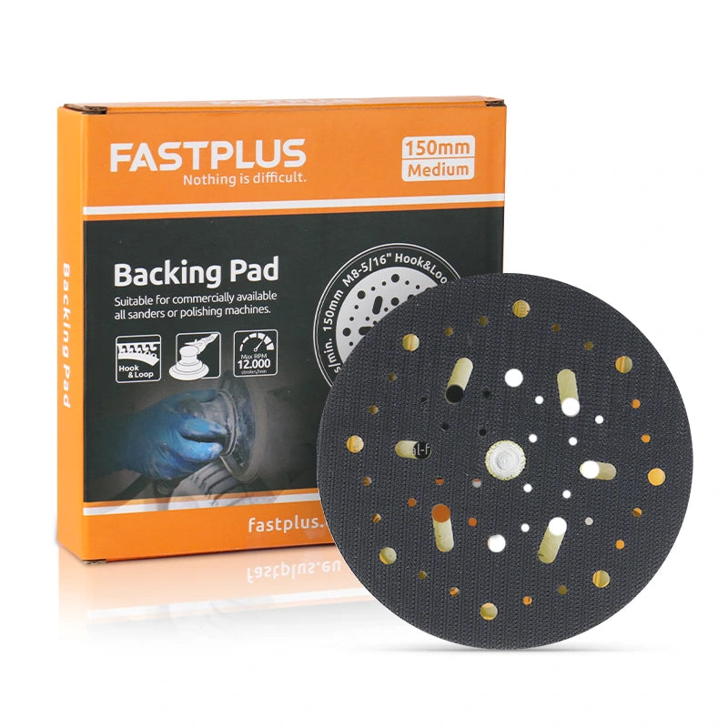 6 Inch Backing Pad with 5/16" Thread 44-Hole - Hook & Loop Replacement for Orbital Sanders 1-PACK