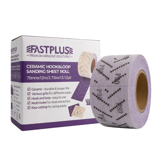 Ceramic multi‑hole sanding roll continuous sheet for custom length sanding on wood and metal
