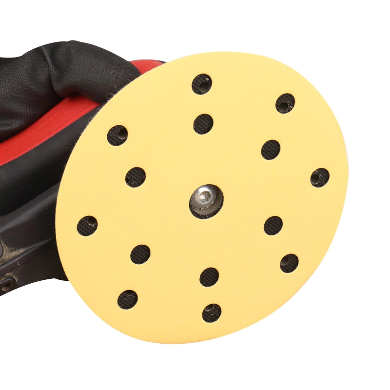 Yellow hook and loop sanding discs 6 for orbital sander
