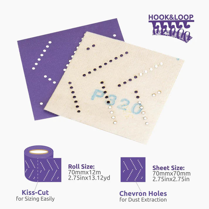 Sanding Sheet Roll  2.75“x13' PURO Ceramic Velcro Multi-Hole F737 - 1 Roll
