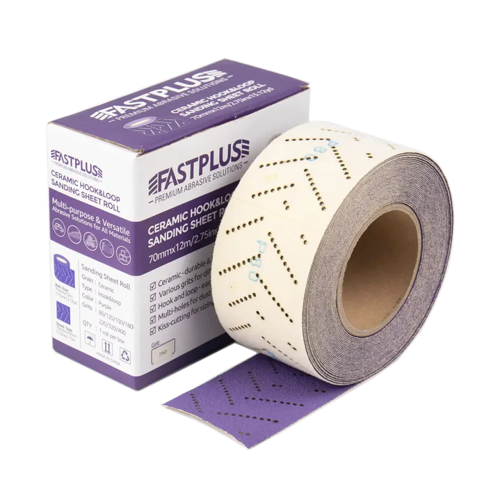 Sanding Sheet Roll  2.75“x13' PURO Ceramic Velcro Multi-Hole F737 - 1 Roll