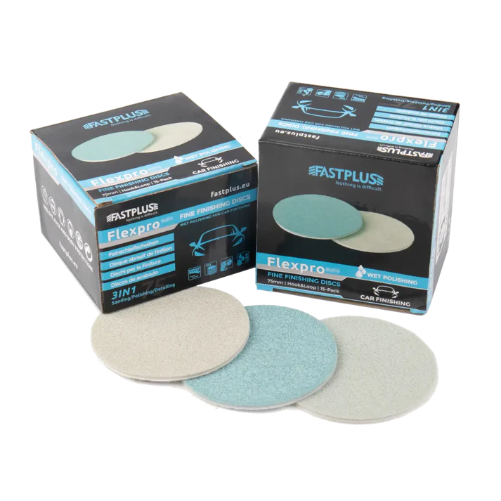 FlexPro Fine Finishing Foam Discs 3" Car Polishing FF19 Velcro 15pcs