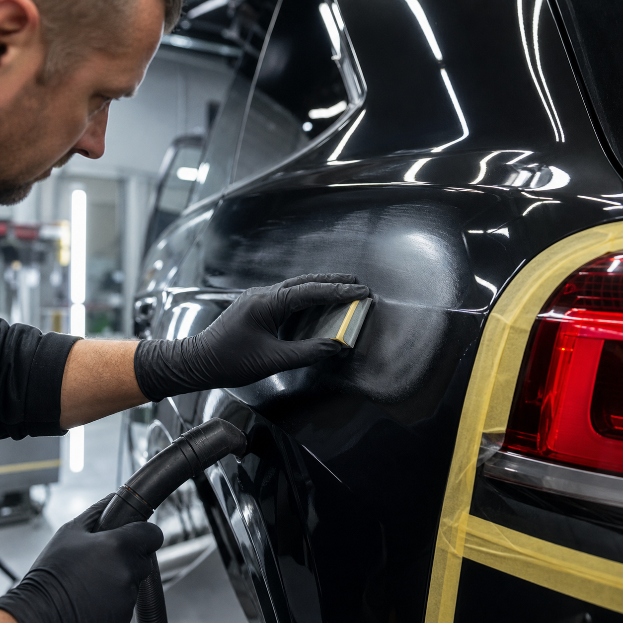 Clear coat defect repair scene