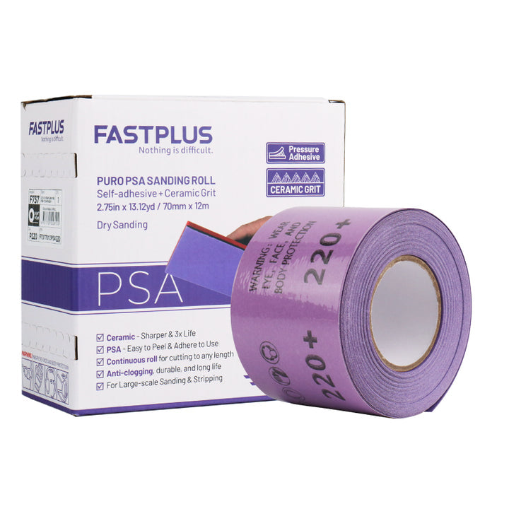 Ceramic PSA film sanding roll