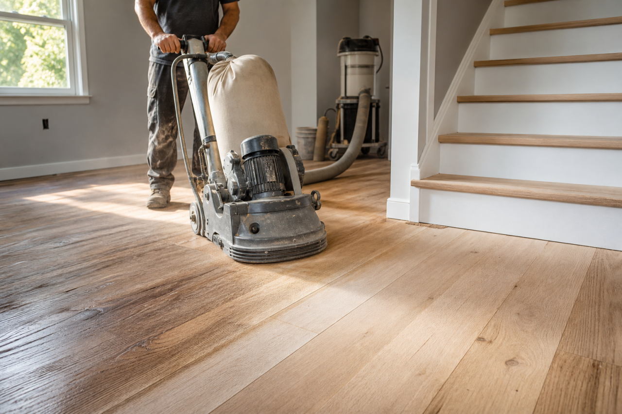 Floor sanding scene